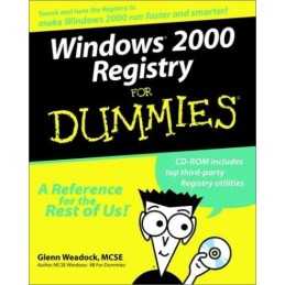 Windows 2000 Server Registry For Dummies by Weadock, Glenn E. Paperback Book The