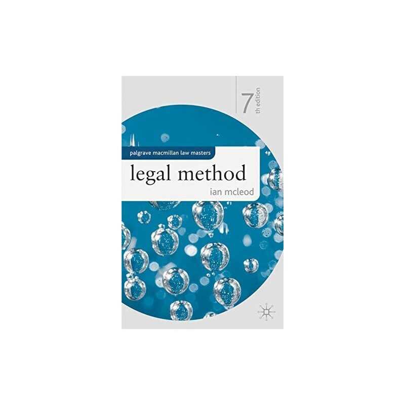 Legal Method (Palgrave Macmillan Law Masters) by McLeod, Ian Paperback Book The