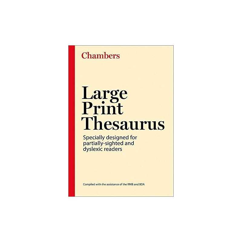 Chambers Large Print Thesaurus, 2nd edition by (Ed.), Chambers Hardback Book The