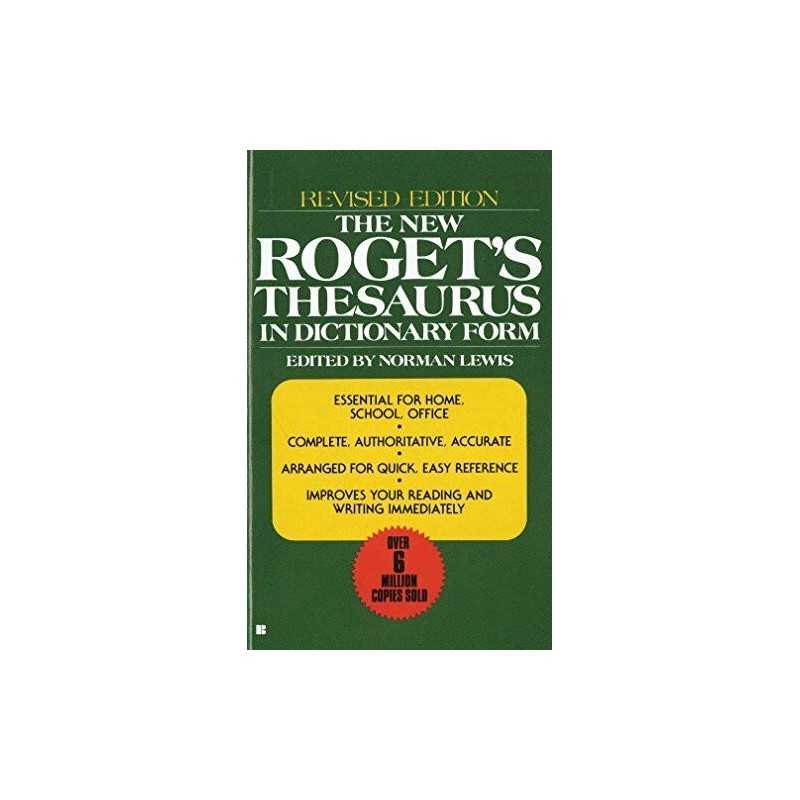 The New Rogets Thesaurus in Dictionary For... by American Heritage Ed Paperback