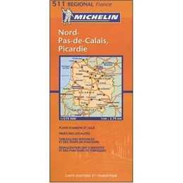 Michelin Map 511 Regional France. Nord-Pas-de-Calais, P... by Michelin Sheet map
