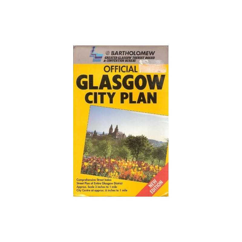 Official Glasgow City Plan Colour Street Map by Bartholomew Sheet map Book The