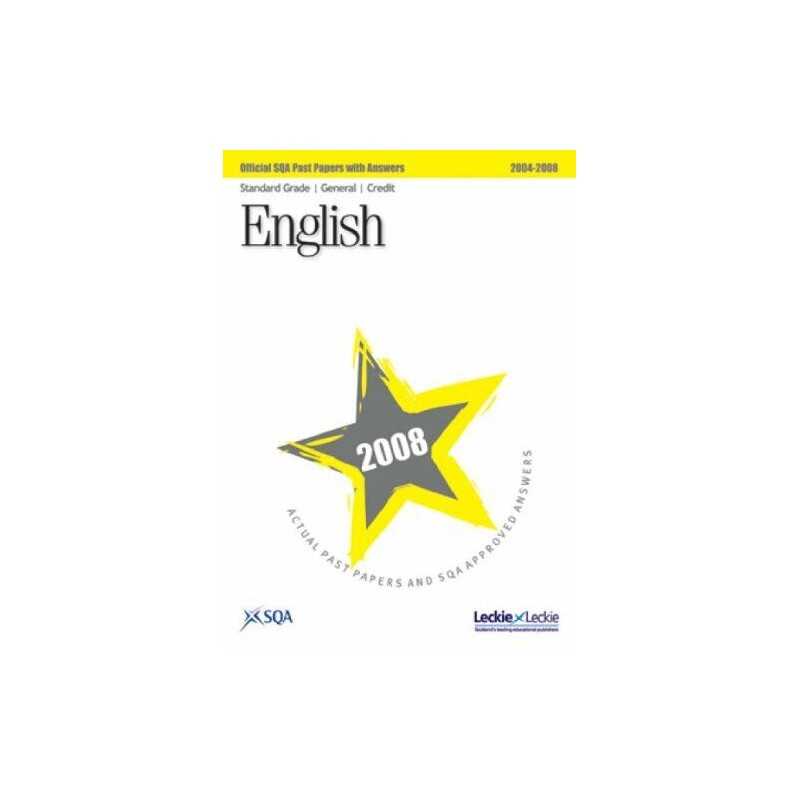English Standard Grade (G/C) SQA Past Papers 2008 by SQA Paperback Book The