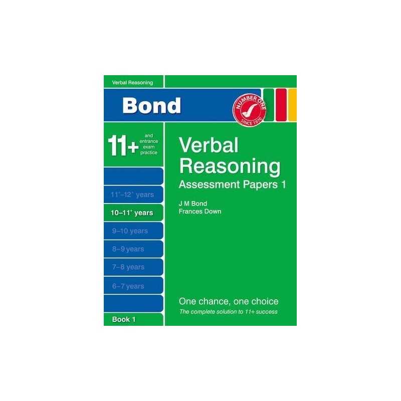 Bond Assessment Papers Verbal Reasoning 10-11+ yrs Book 1 by Thomas, Malcolm The