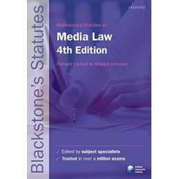 Blackstones Statutes on Media Law 4/e (Blackstones Statute Series) Book The