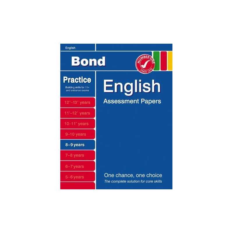 Bond Assessment Papers in English 8-9 years by Sarah Lindsay Paperback Book The