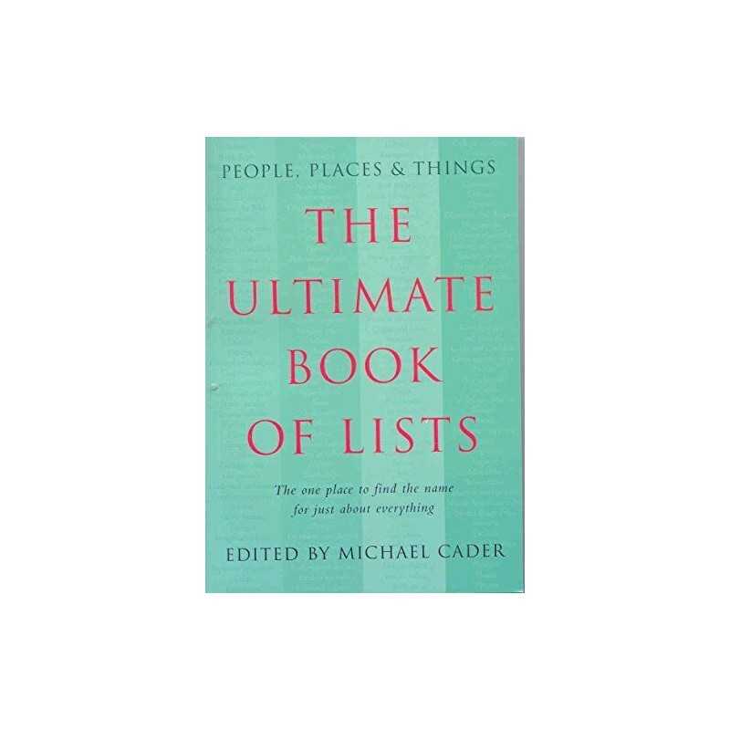 Ultimate Book of Lists (PB) by Cader, Michael Paperback Book