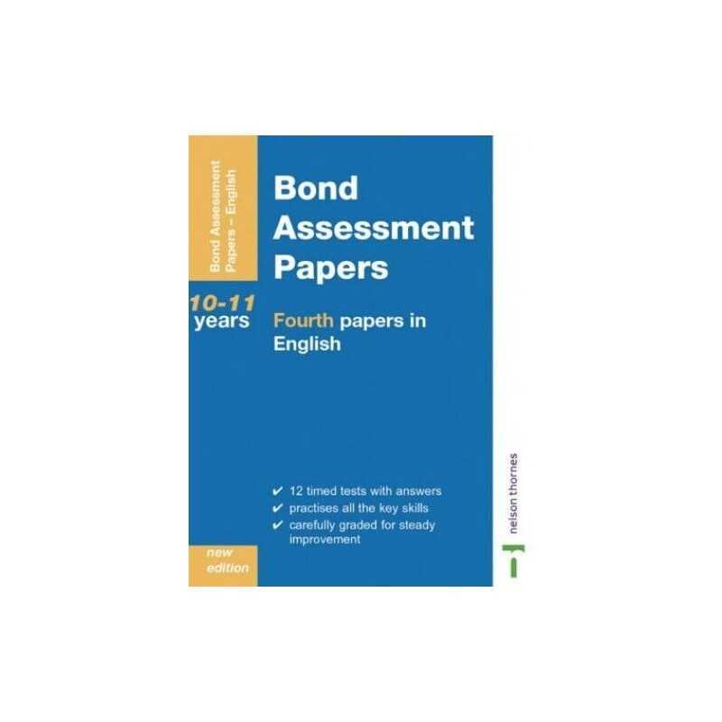 Bond Assessment Papers: Fourth Papers in English ... by Lindsay, Sarah Paperback
