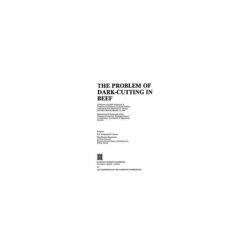 The Problem of Dark-Cutting in Beef - 9789400983243