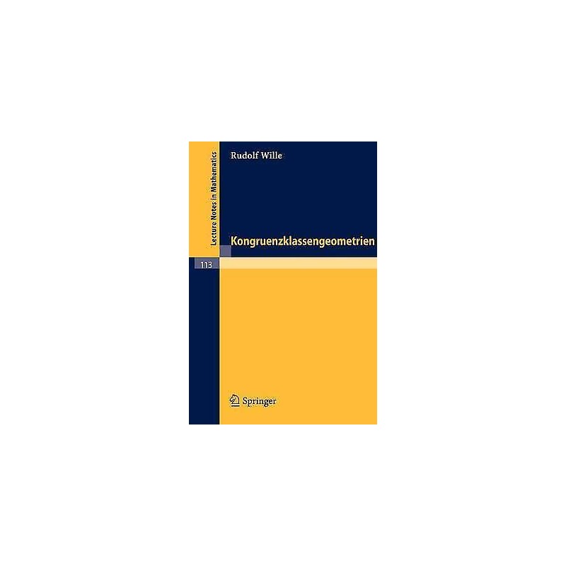 Kongruenzklassengeometrien - 9783540049029