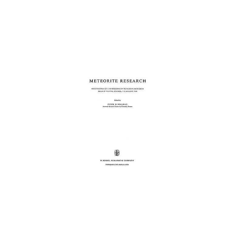 Meteorite Research - 9789401034135