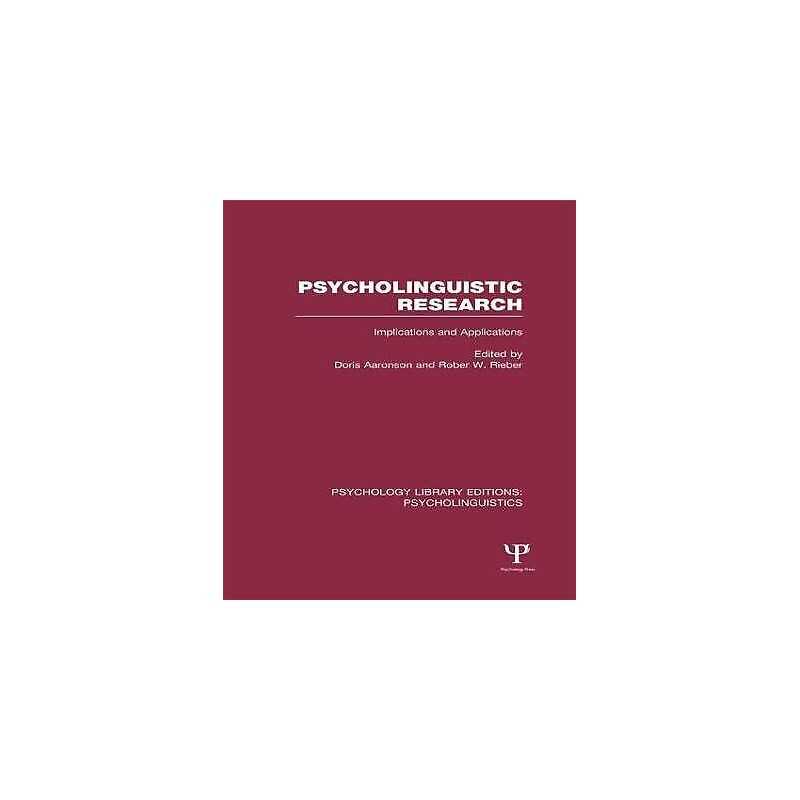 Psycholinguistic Research (PLE: Psycholinguistics) - 9781848722323