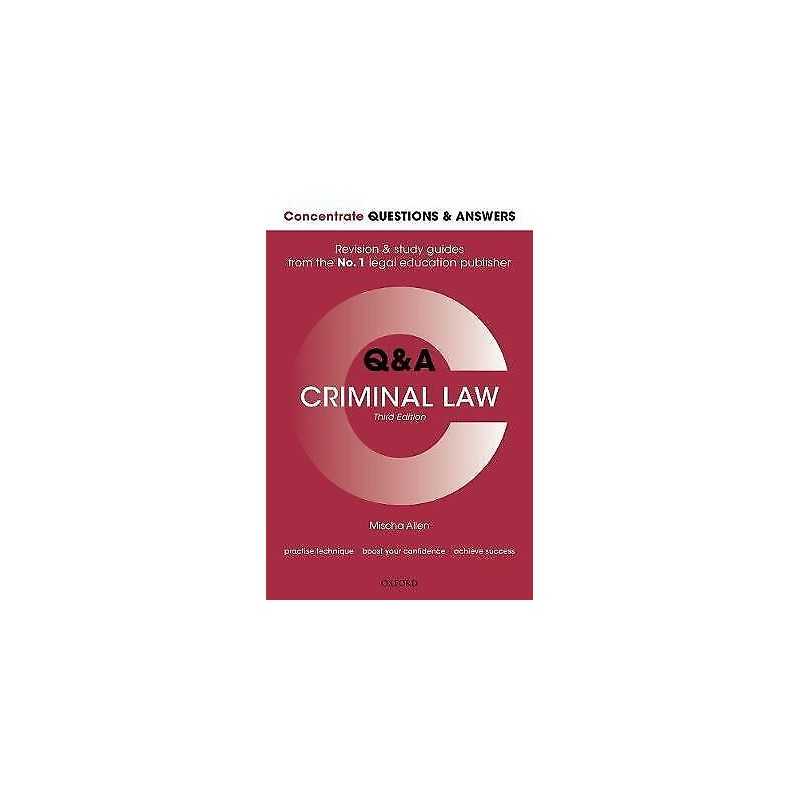 Concentrate Questions and Answers Criminal Law - 9780198853480