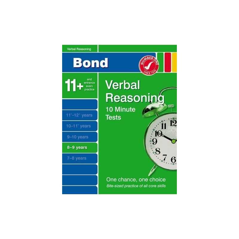 Bond 10 Minute Tests Verbal Reasoning 8-9 years by Down, Frances Pamphlet Book