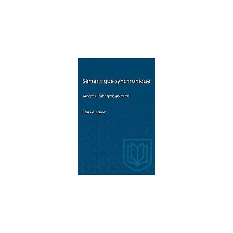 S mantique synchronique - 9781487582111
