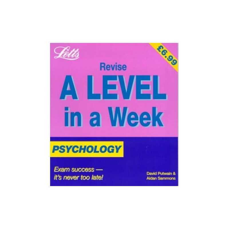 Psychology (Revise A-level in a Week S.) by Putwain, Dave Paperback Book The