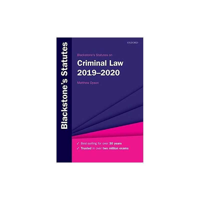Blackstones Statutes on Criminal Law 2019-2020 (Blackstones Statute Serie Book