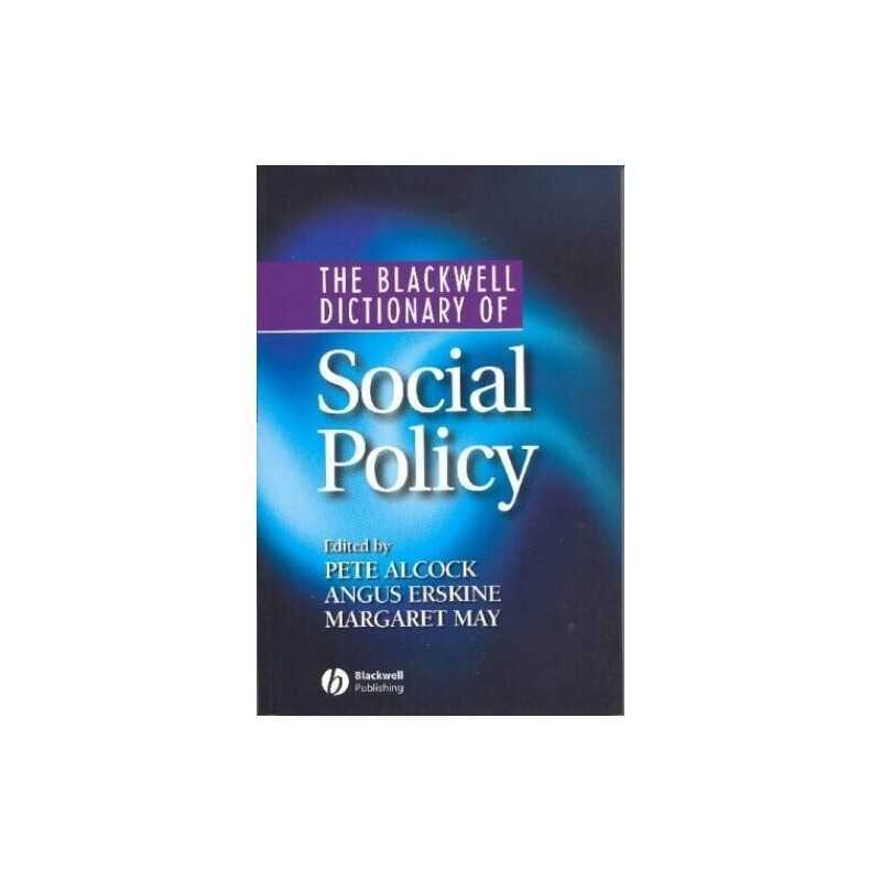 Blackwell Dictionary of Social Policy by Alcock, Alcock Paperback Book